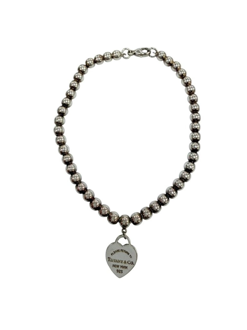Tiffany & Co Return to Tiffany Mini Heart Tag Bead Bracelet 925 Sterling Silver